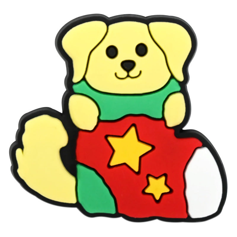 Wholesale   Random 100pcs Christmas  PVC Soft Rubber Shoe Buckle Decoration