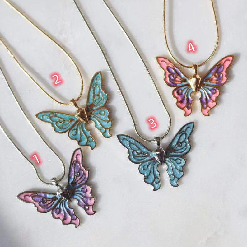 Wholesale  Colorful Distinctive Butterfly Pendant  Necklace