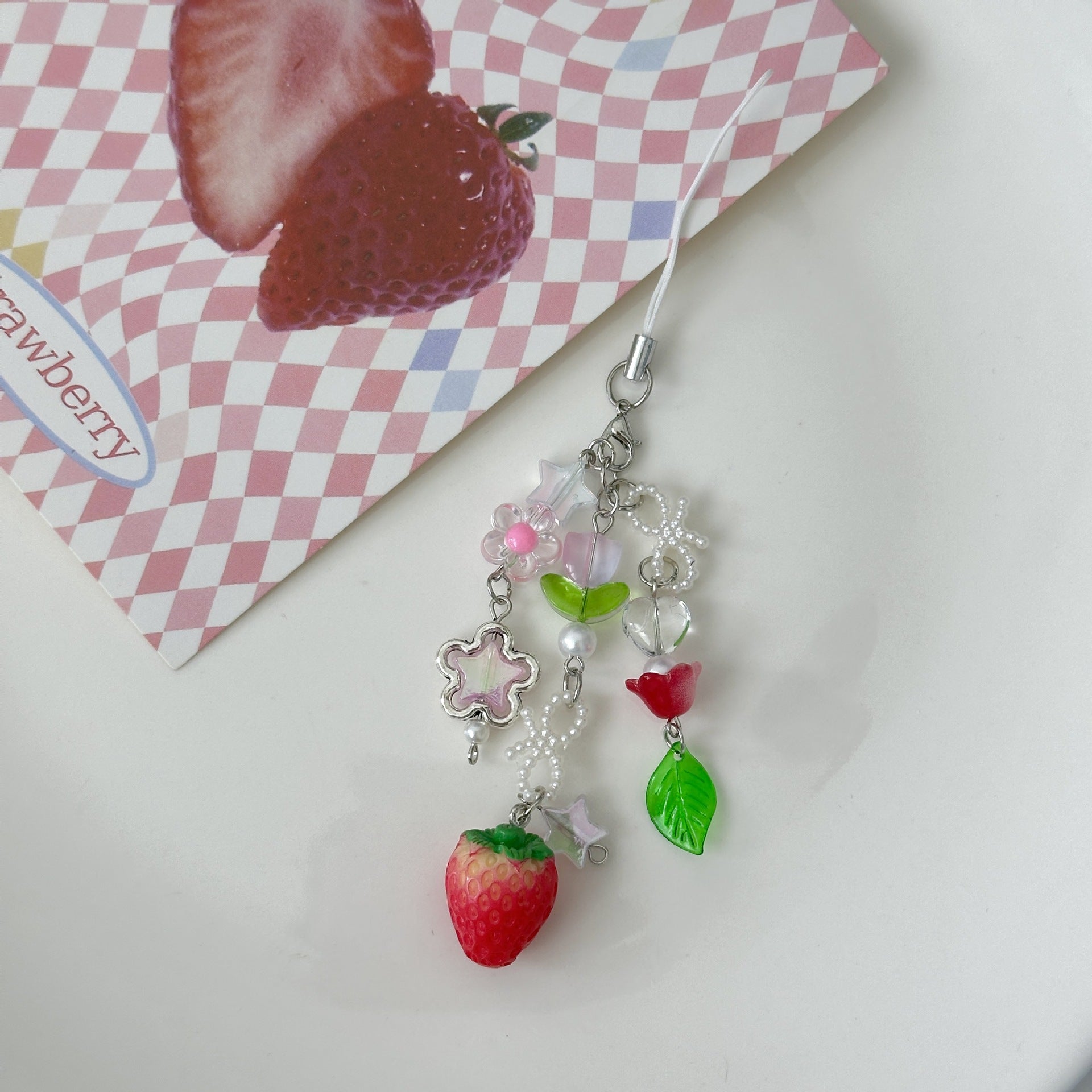 Wholesale  Tulip Strawberry Pendant Cherry Blossom Keychain