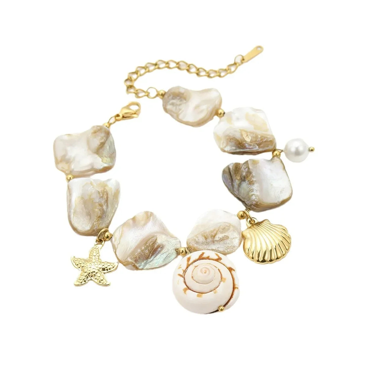 Wholesale Light Luxury  Stainless Steel Bracelet Shell Pearl Bracelet