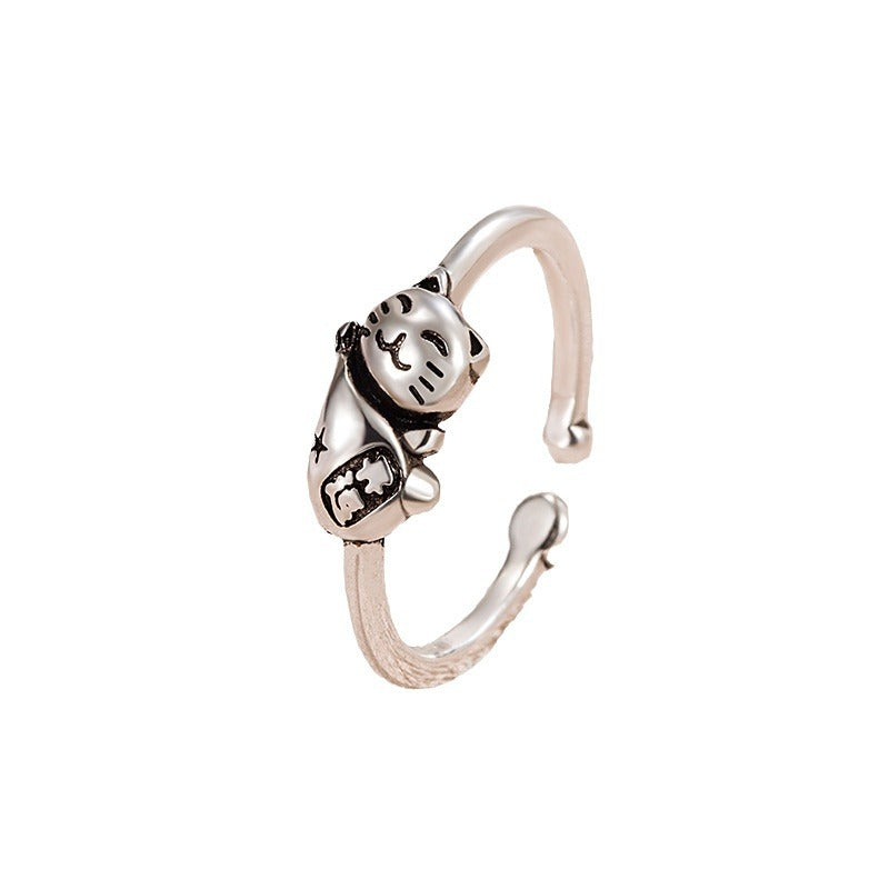 Wholesale Lucky Cat Open Adjustable Ring