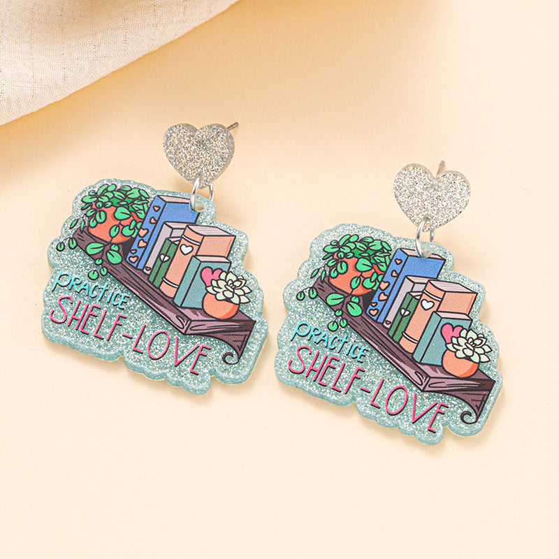 Wholesale Back To School Season Student Book Earrings Acrylic Earrings ACC-ES-Jiay007