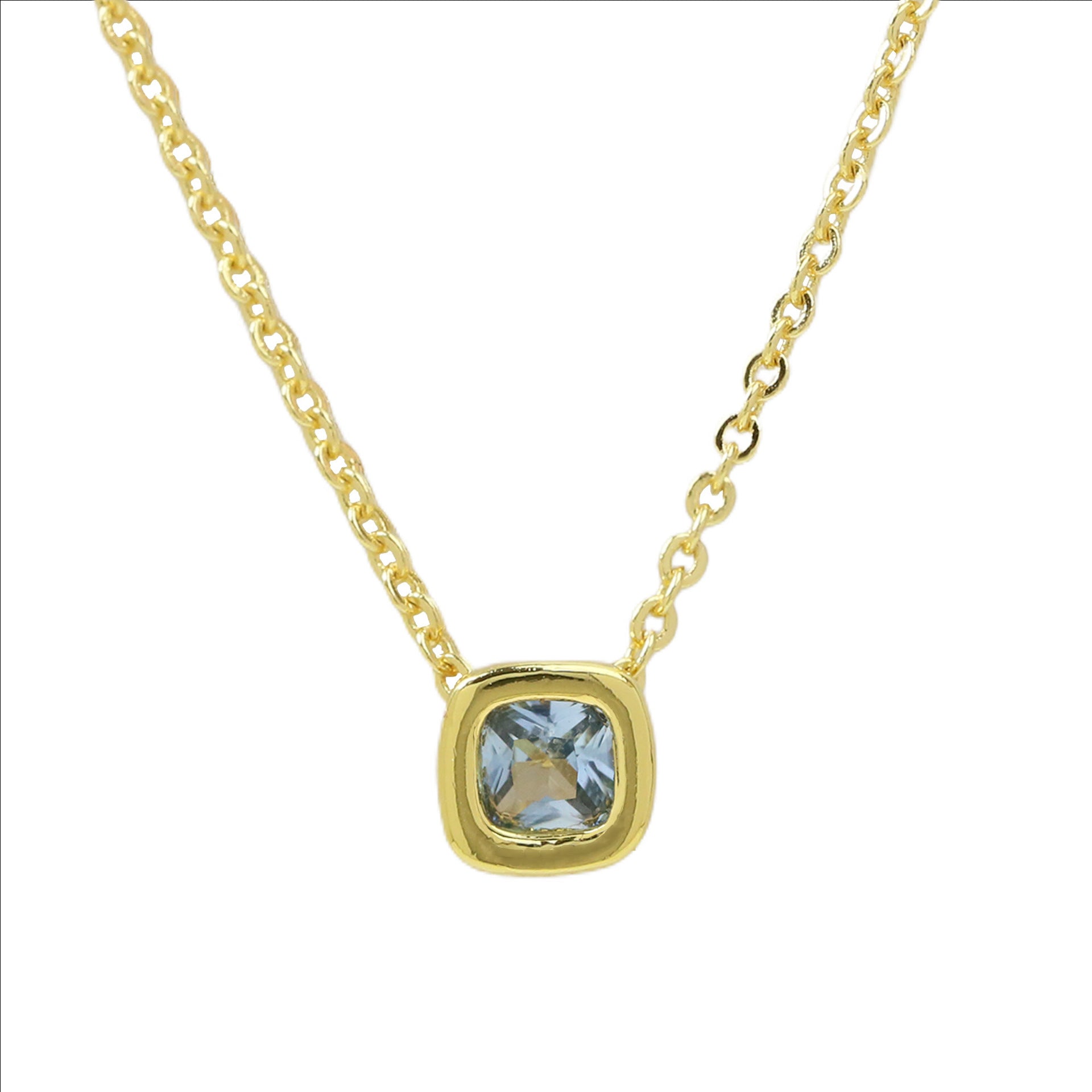 Wholesale Colorful geometric square zircon clavicle pendant necklace