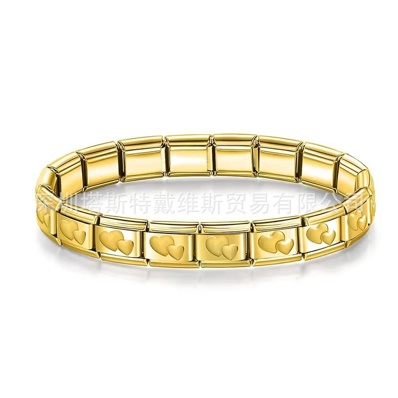 Wholesale  Italian Charm Bracelet 9mm DIY  single-section  Creative Stainless Steel Composable Bracelet