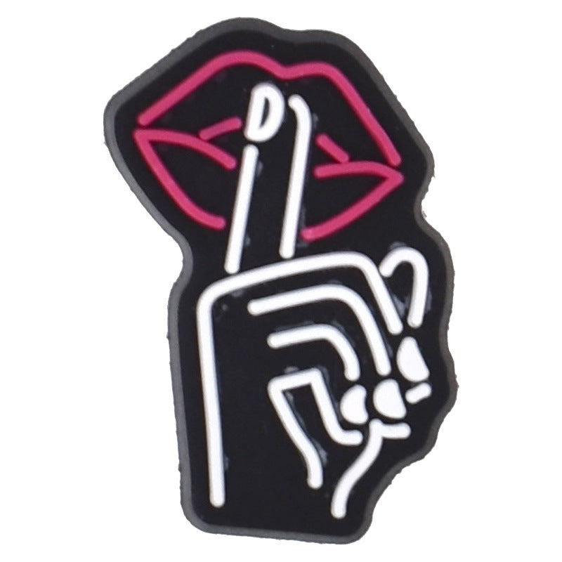 Wholesale random 100pcs cute cartoon PVC soft rubber shoe buckle decoration ACC-SC-RYY072