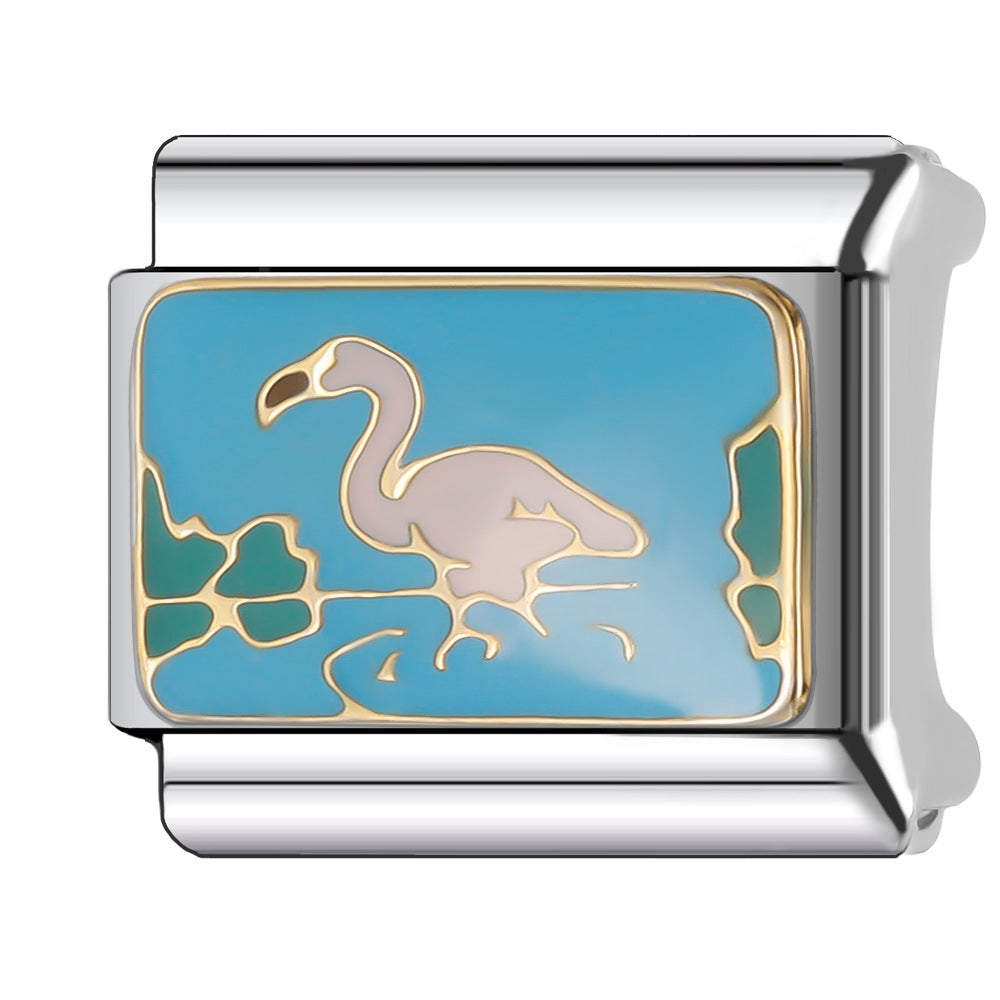 Wholesale Italian Charm Bracelet 9mm DIY Splicing Cute Animal Stainless Steel Composable Bracelet