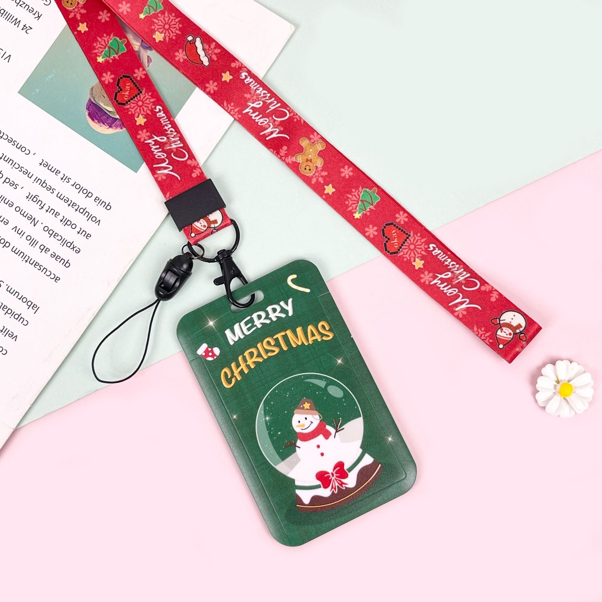 Wholesale Cute Christmas Card Set Lanyard Keychain ACC-KC-BG001