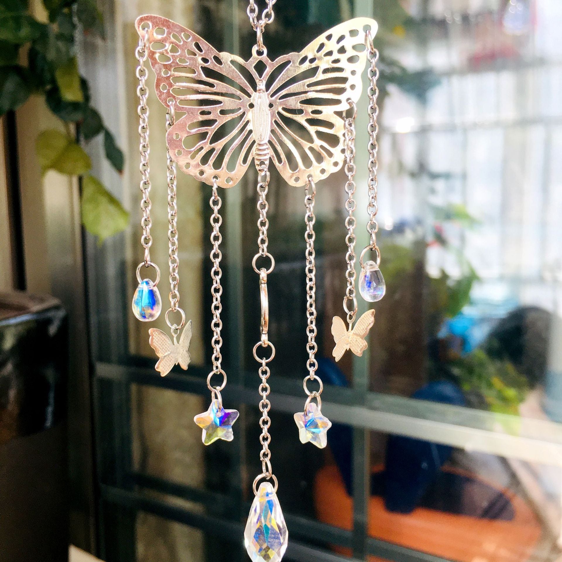 Wholesale Butterfly Crystal Prism Ball Sun Catcher Wind Chime ACC-WS-RongGuan004