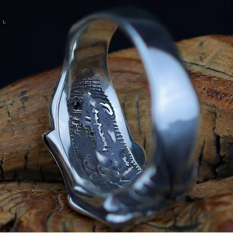 Wholesale Double-sided Good and Evil Ring Clown Zinc Alloy Ring