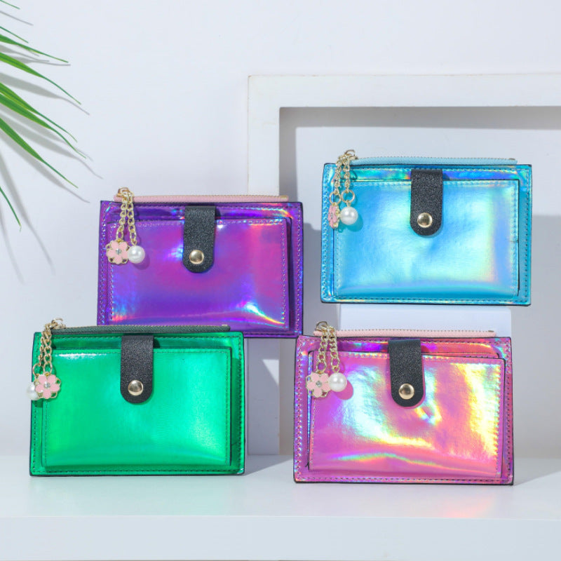 Wholesale PU Leather Zip Around Card Holder Wallet With Coin Pocket Trendy Solid Color Multi Card Case For Everyday Use
