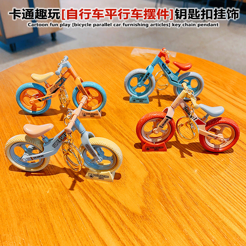 Wholesale Plastic Bicycle Keychain Decorative Car Key Accessory Creative Movable Bike Design