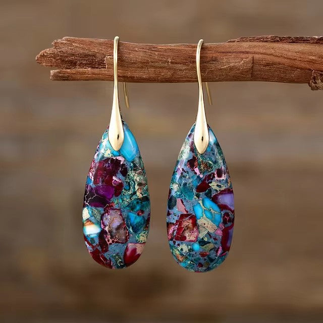 Wholesale  Natural Drop Emperor Stone Earrings