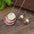Wholesale  color painting oil three-layer ring hollow pendant earrings suit