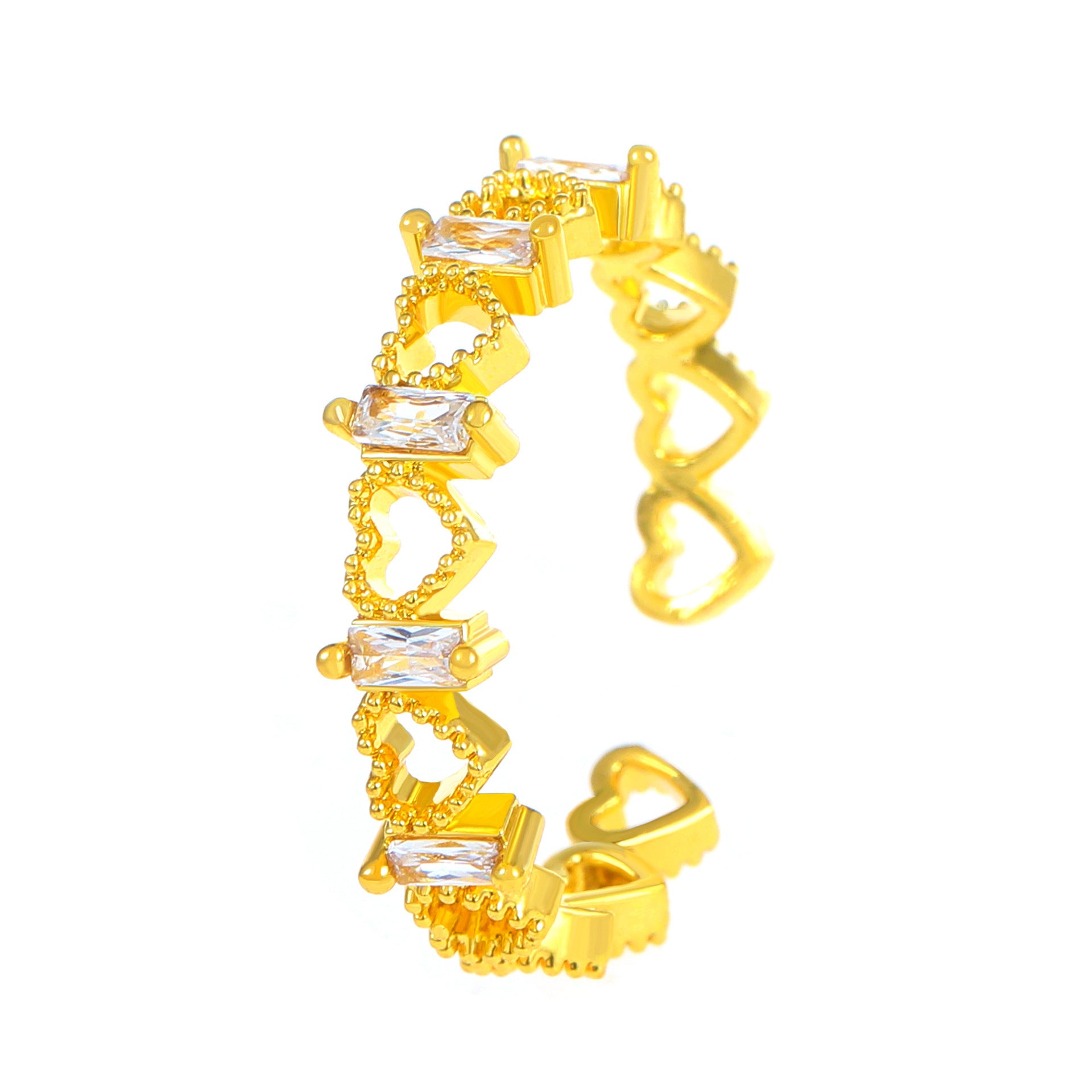 Wholesale 5pcs Micro inlaid zircon ring  love ring