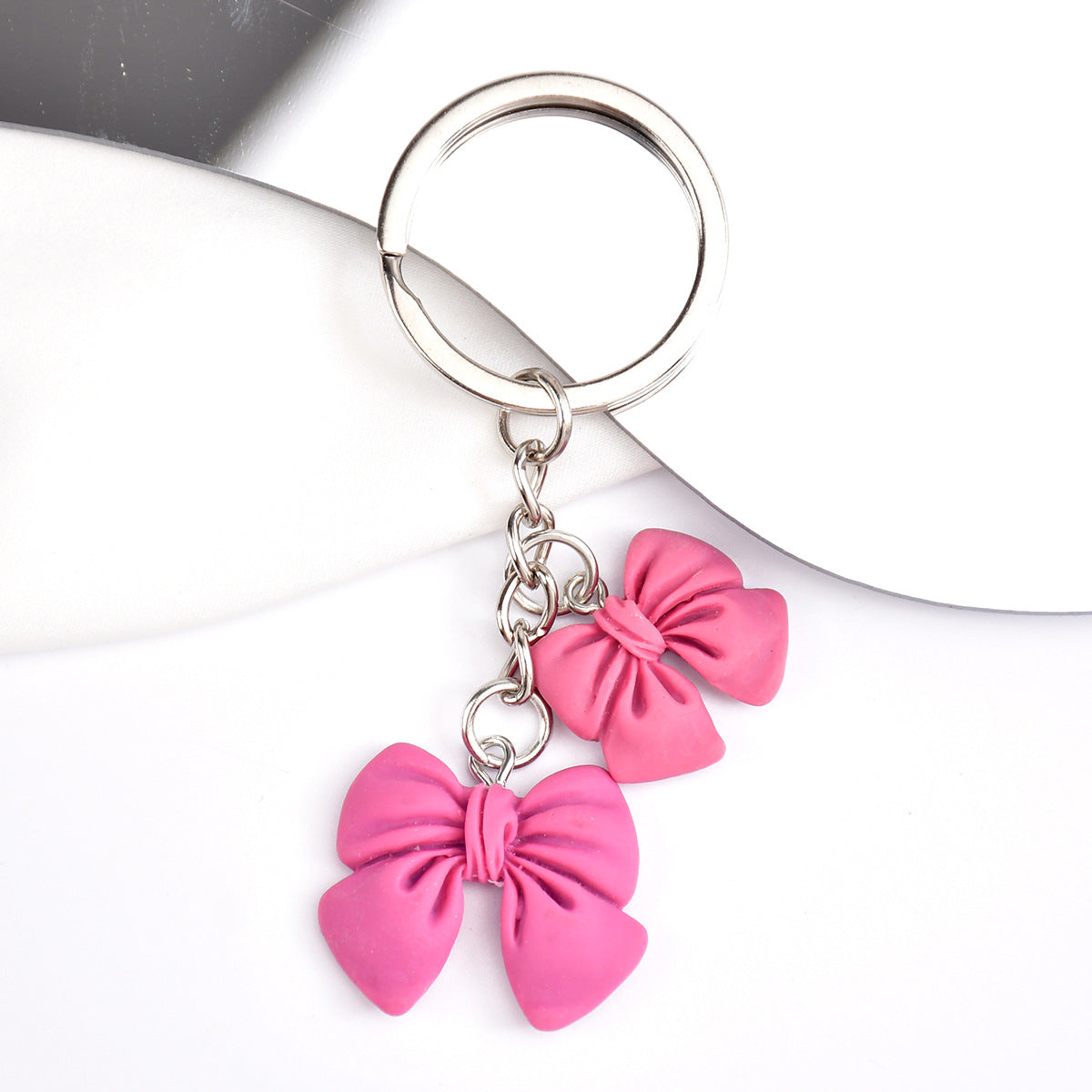 Wholesale  Candy Color Bow Flower Pendant  Keychain