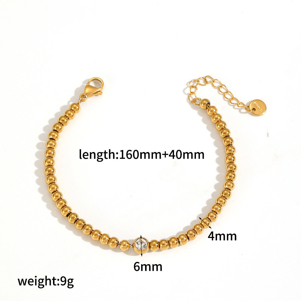 Wholesale Fade-Resistant Stainless Steel Full-Diamond Tennis Bracelet