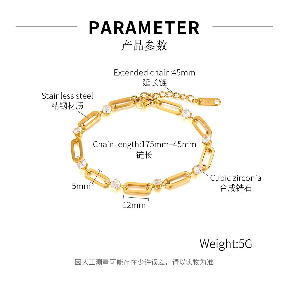 Wholesale Geometric Stainless Steel Bracelet for Women Fashion Accessory Boutique Resale