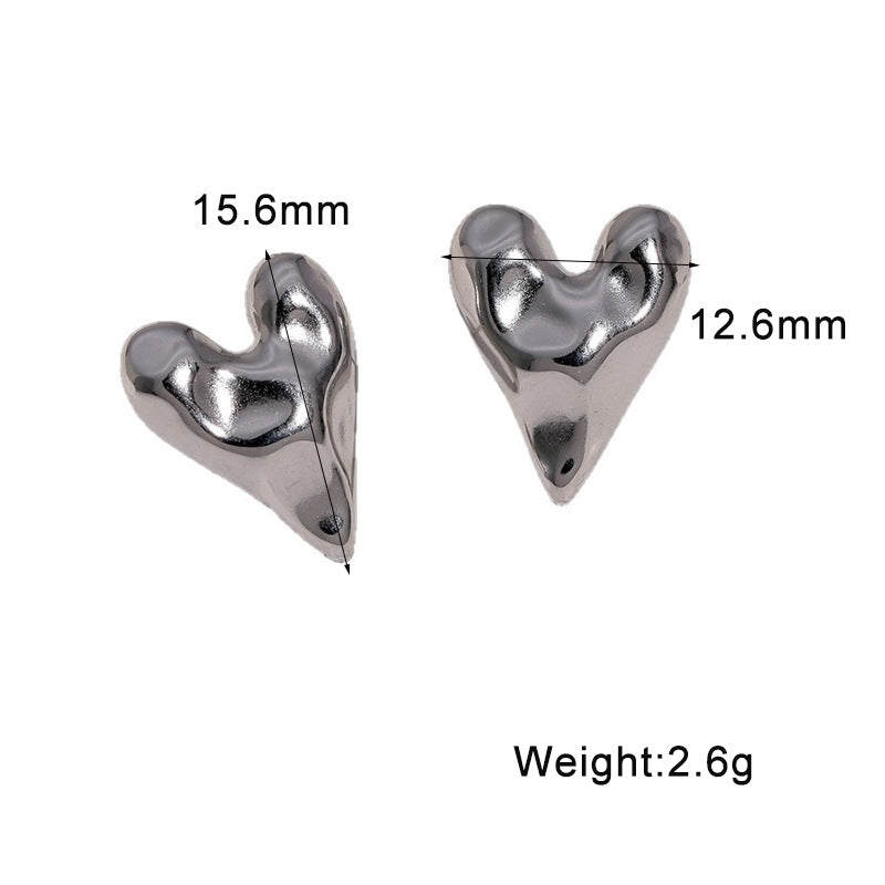 Wholesale Sweet Heart Gold Plated Stainless Steel Earrings Chic Jewelry Accessory For Boutique Resale