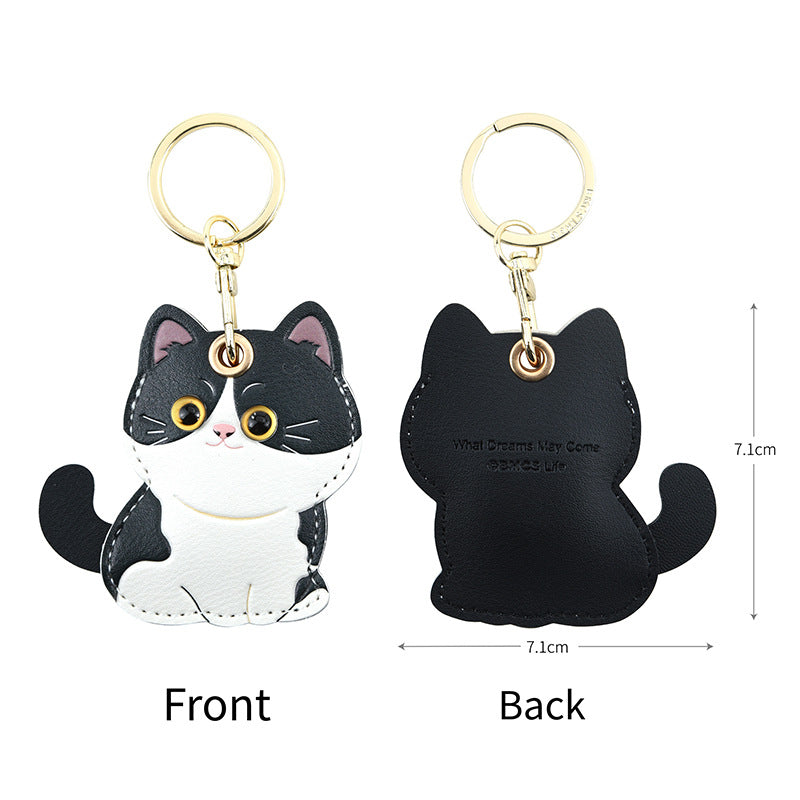 Wholesale Fruit Print Drop Shaped PU Leather Card Holder Keychain Cute Bag Charm Boutique Resale Gift