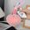 Wholesale Cute Real Rex Rabbit Hair Love Hand Rope wristlet keychain