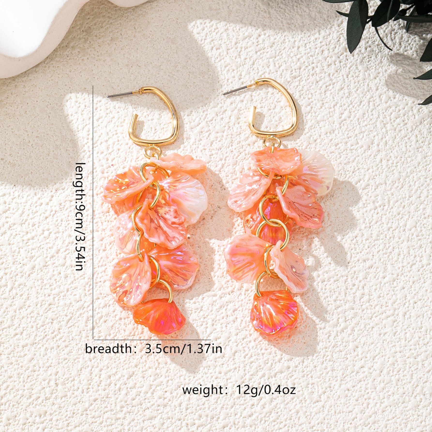 Wholesale Trendy Pink Flower Earrings Acrylic Electroplated Women S Party Jewelry Accessory Boutique Resale Gift