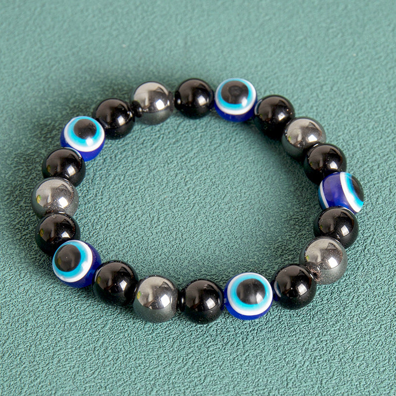 Wholesale 2pcs Evil Eye Obsidian Bracelet Single Circle Beaded Bracelet ACC-BT-Xinc006