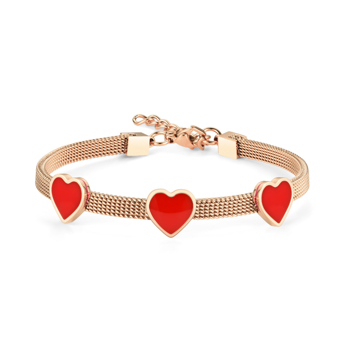 Wholesale  Love Titanium Steel Bracelet Dropping Oil Peach Heart-shaped Couple Bracelet