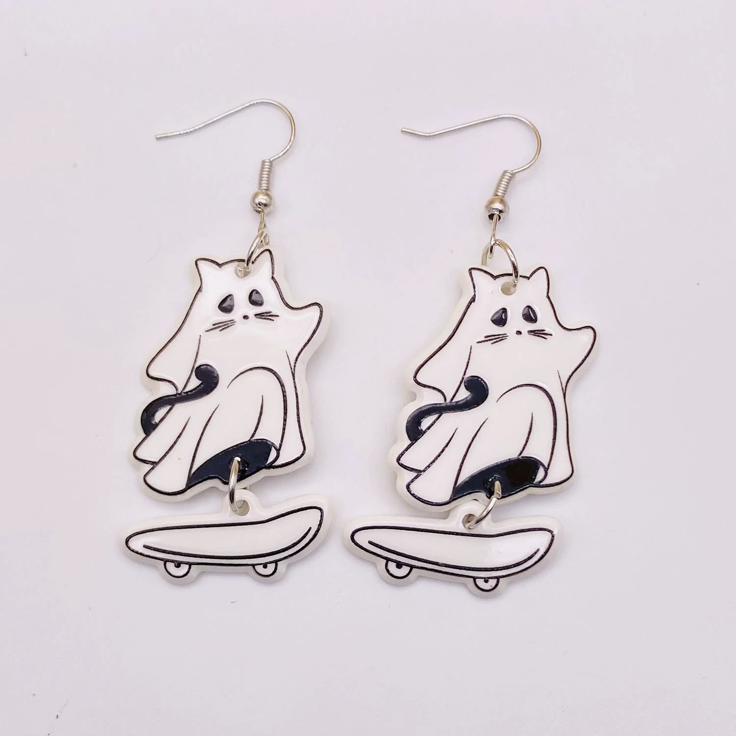 Wholesale Halloween Skateboard Ghost Earrings