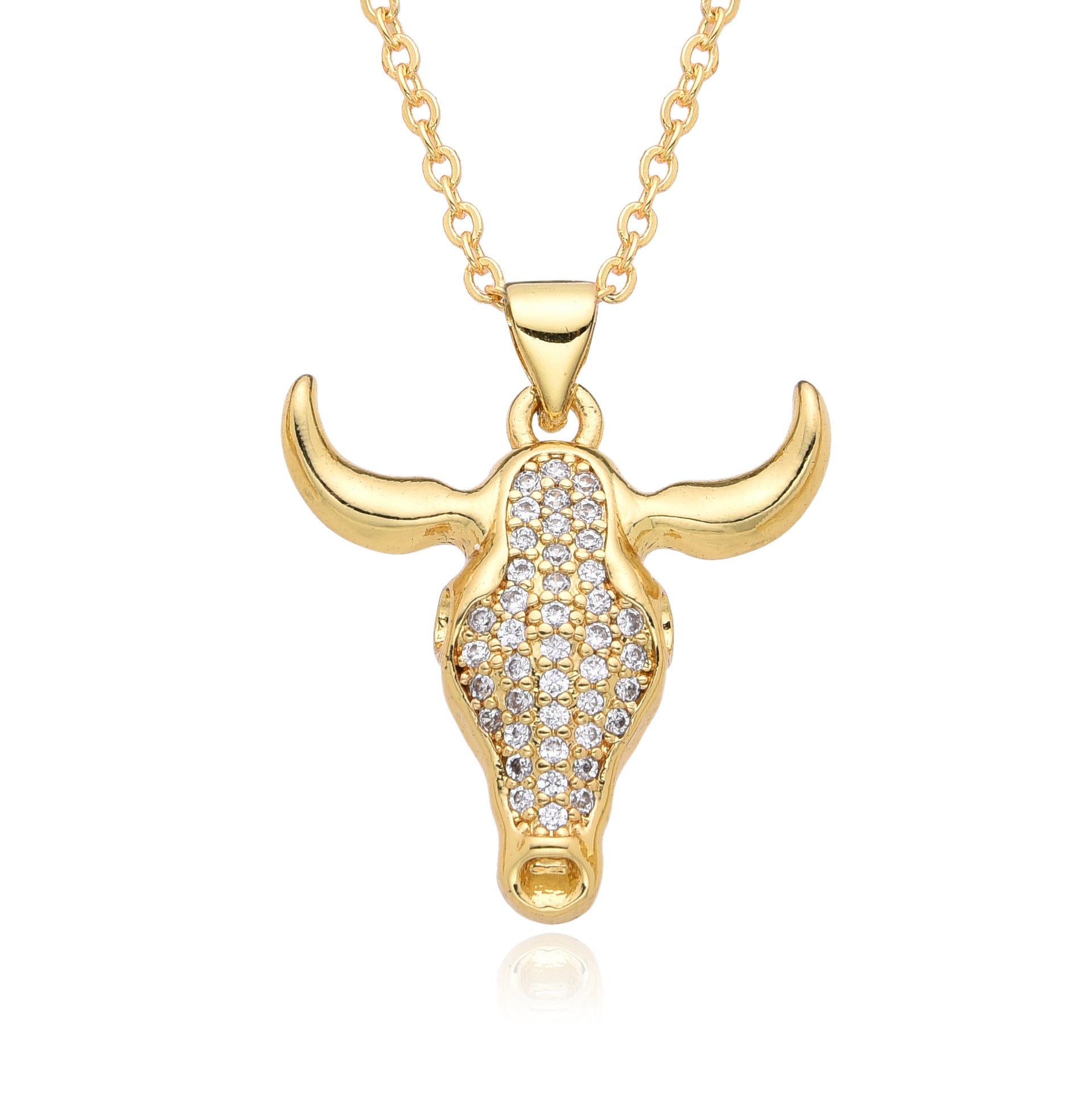 Wholesale  fashion personality bull women's 18K pendant necklace