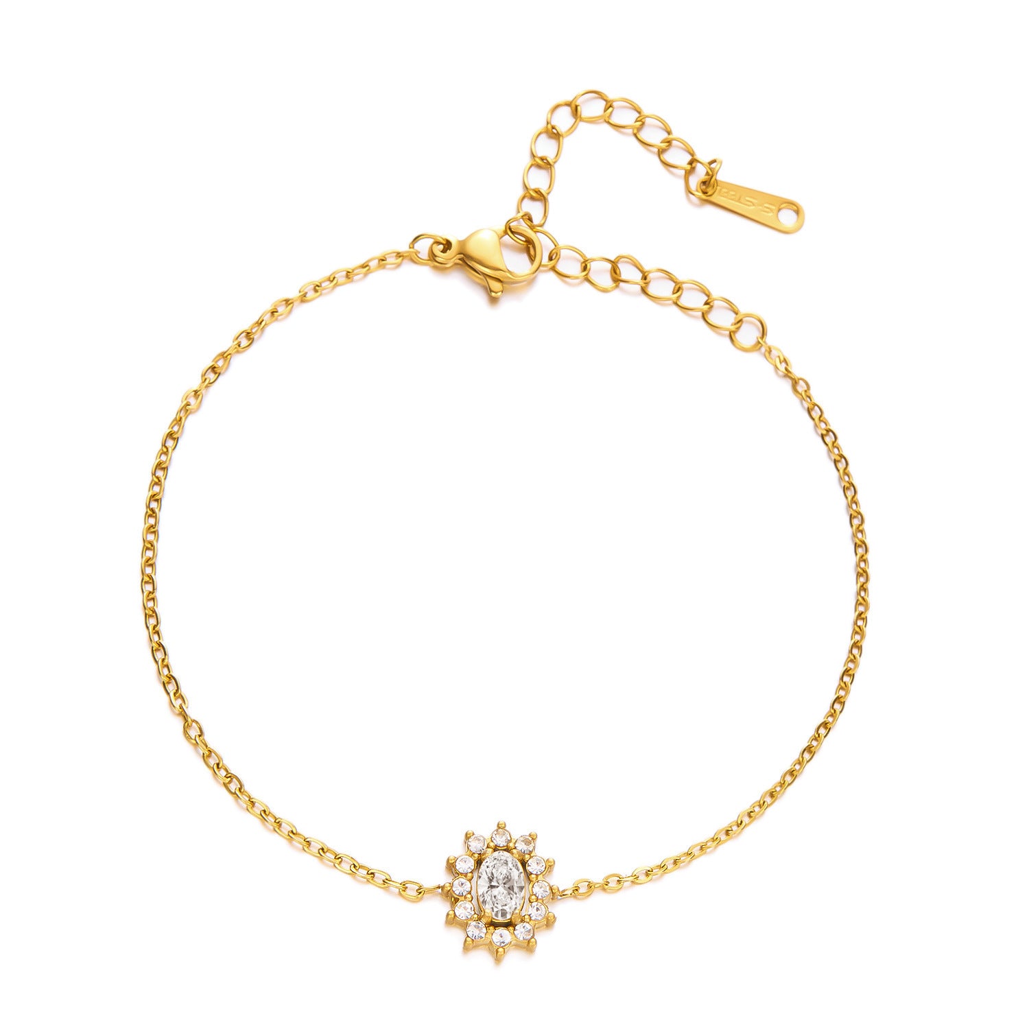 Wholesale Titanium Steel Flower Geometric Necklace