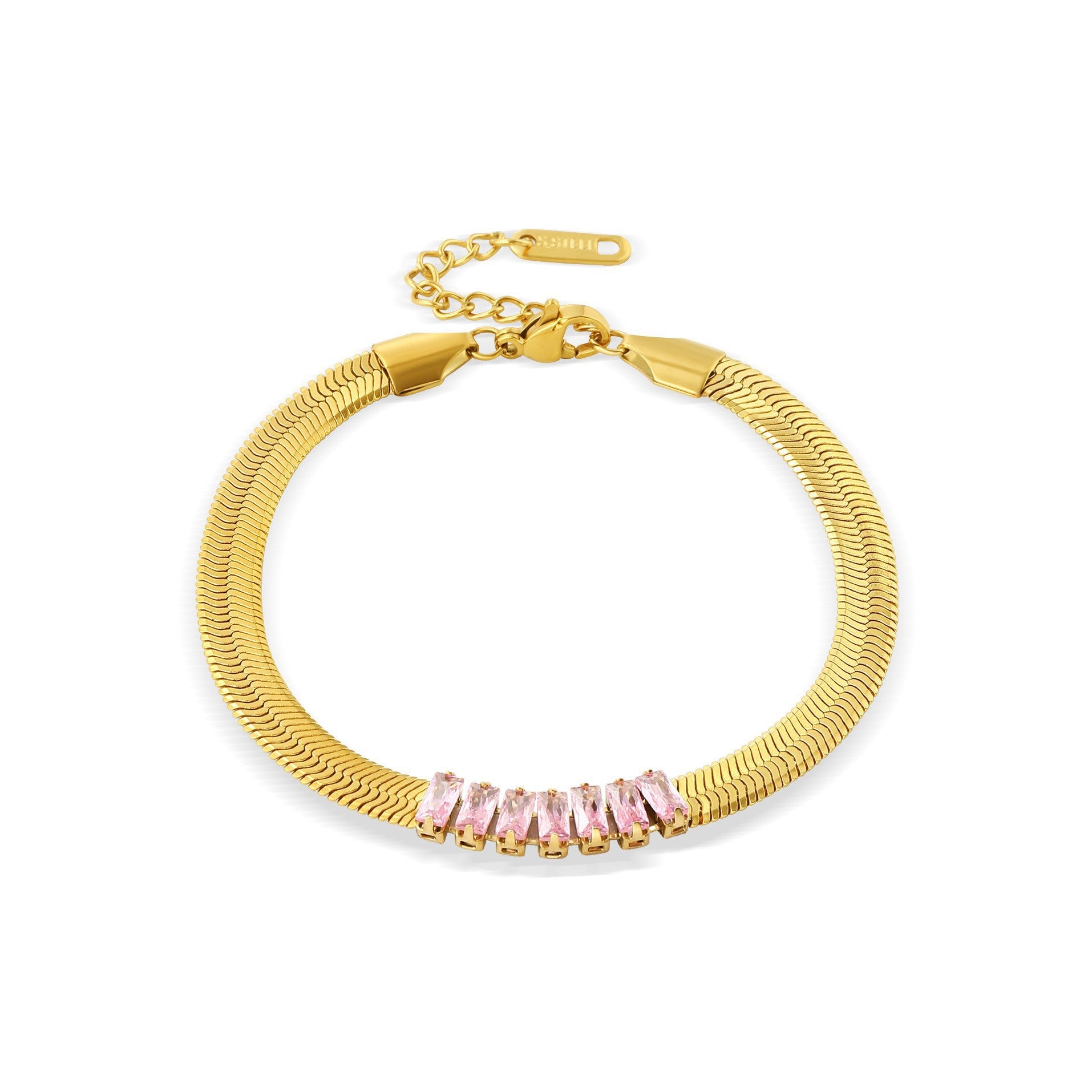 Wholesale Vintage Titanium Steel Bracelets Cuban Bracelet 18K Electroplating Light Luxury Bracelet ACC-BT-Mingl001