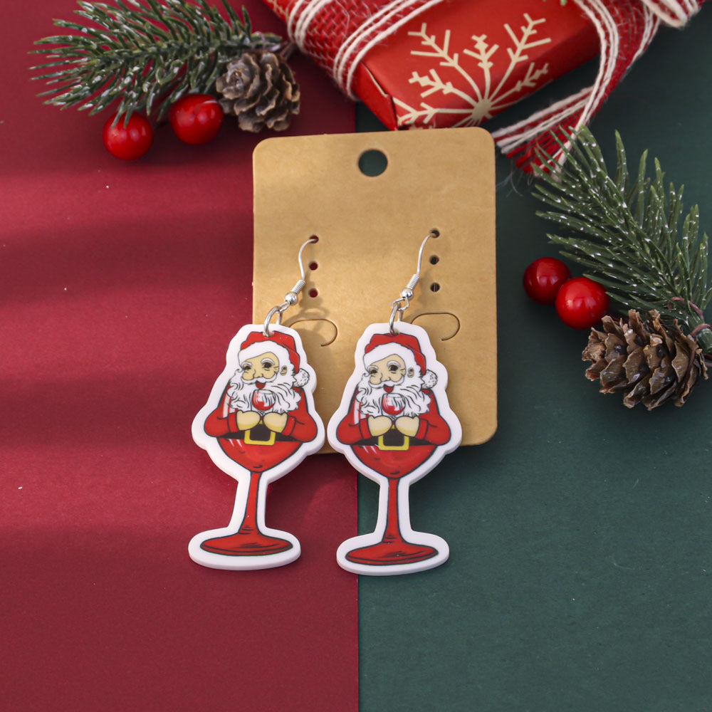 Wholesale Festive atmosphere Christmas earrings for women niche party gift acrylic earrings
