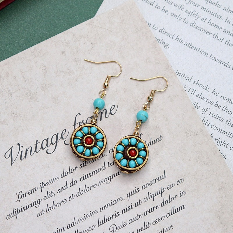 Wholesale Retro Nepal Style Handmade Dangle Earrings,  Trendy Fashion Accessory for Party or Everyday Wear