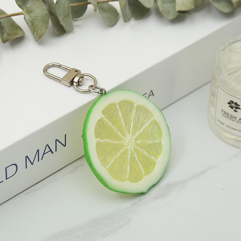 Wholesale  small lemon slice fruit keychain