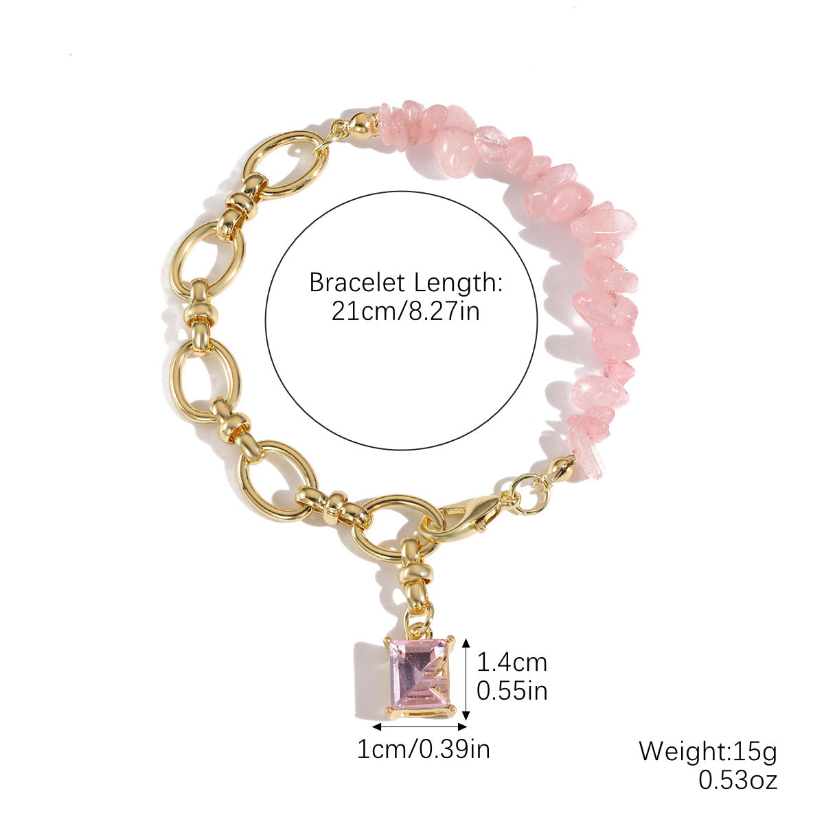 Wholesale  Geometric Irregular Fashion Versatile High-End Natural Colorful Gravel Bracelet Ready-Made Bracelet