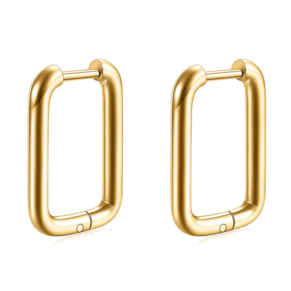 Wholesale 18K Golden U-shaped Earrings Geometric Stainless Steel Fashion Earrings