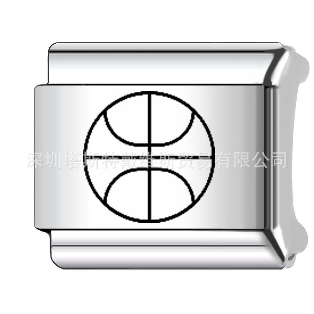 Wholesale 9mm Italian Charm Starter Bracelets DIY square Single Section Creative Stainless Steel Composable Bracelet