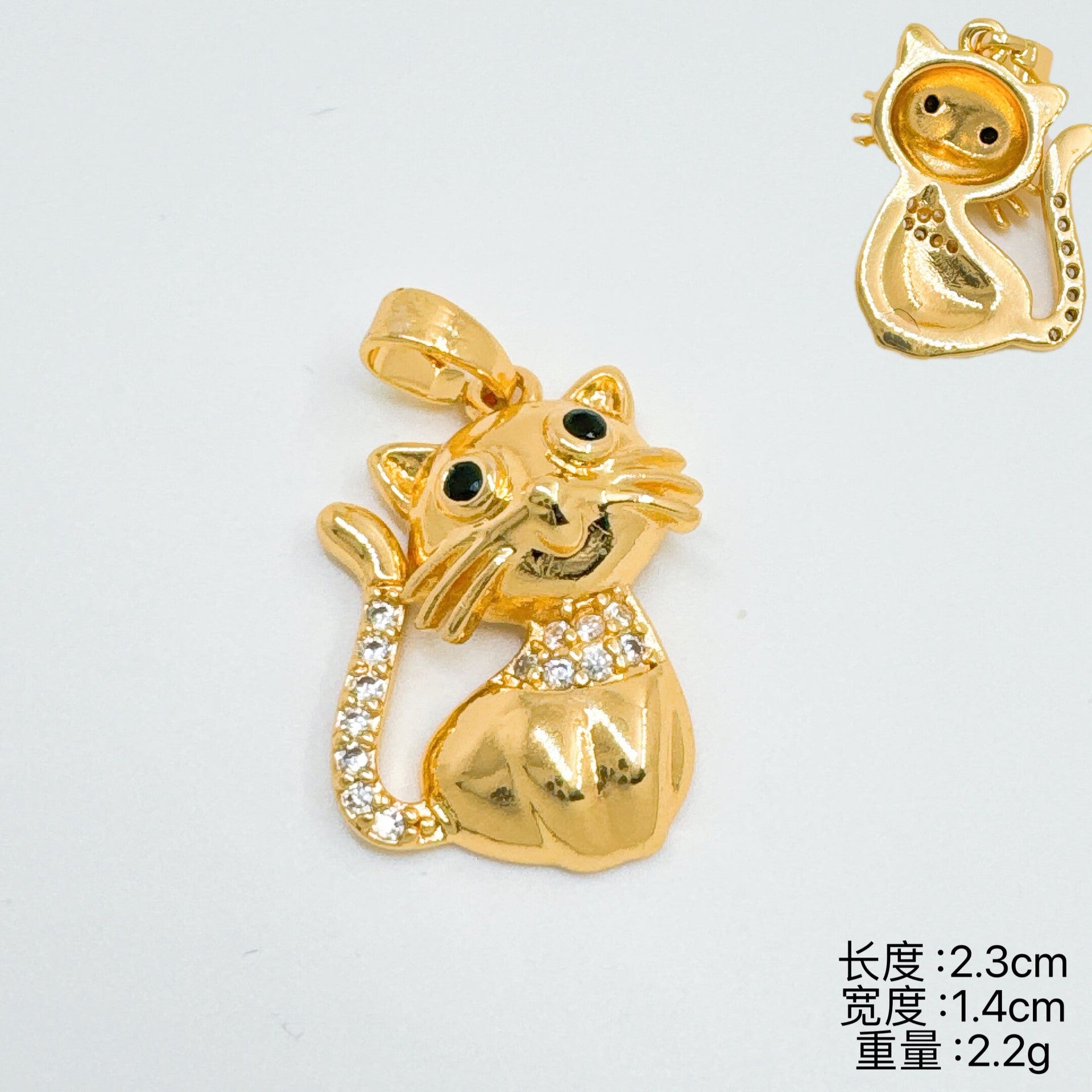 Wholesale Copper Gold-Plated Pendant Necklace Elephant Cat Dinosaur Animal Design for Women