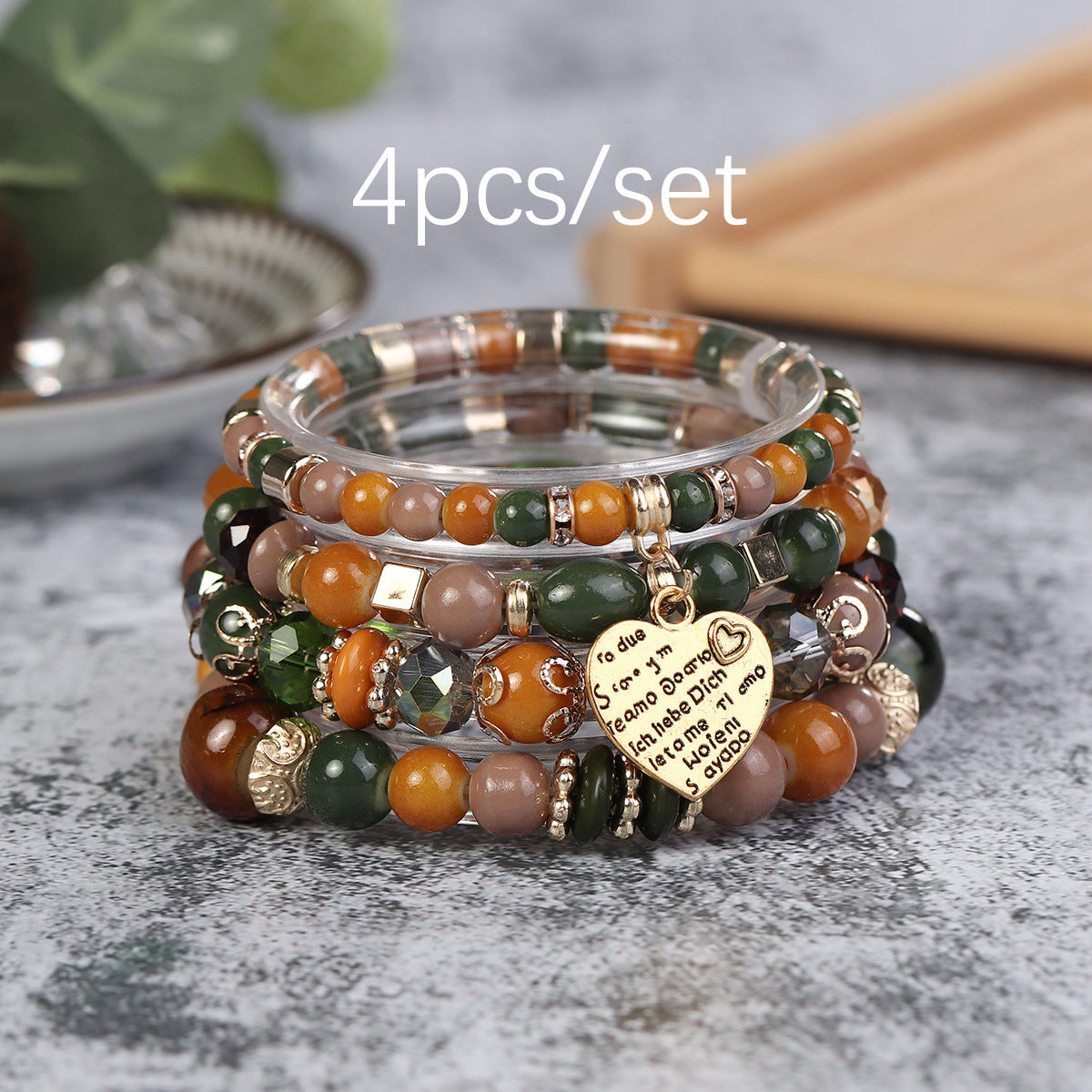 Wholesale Bohemian Retro Ethnic Style Heart Pendant Bracelet ACC-BT-Lijie004