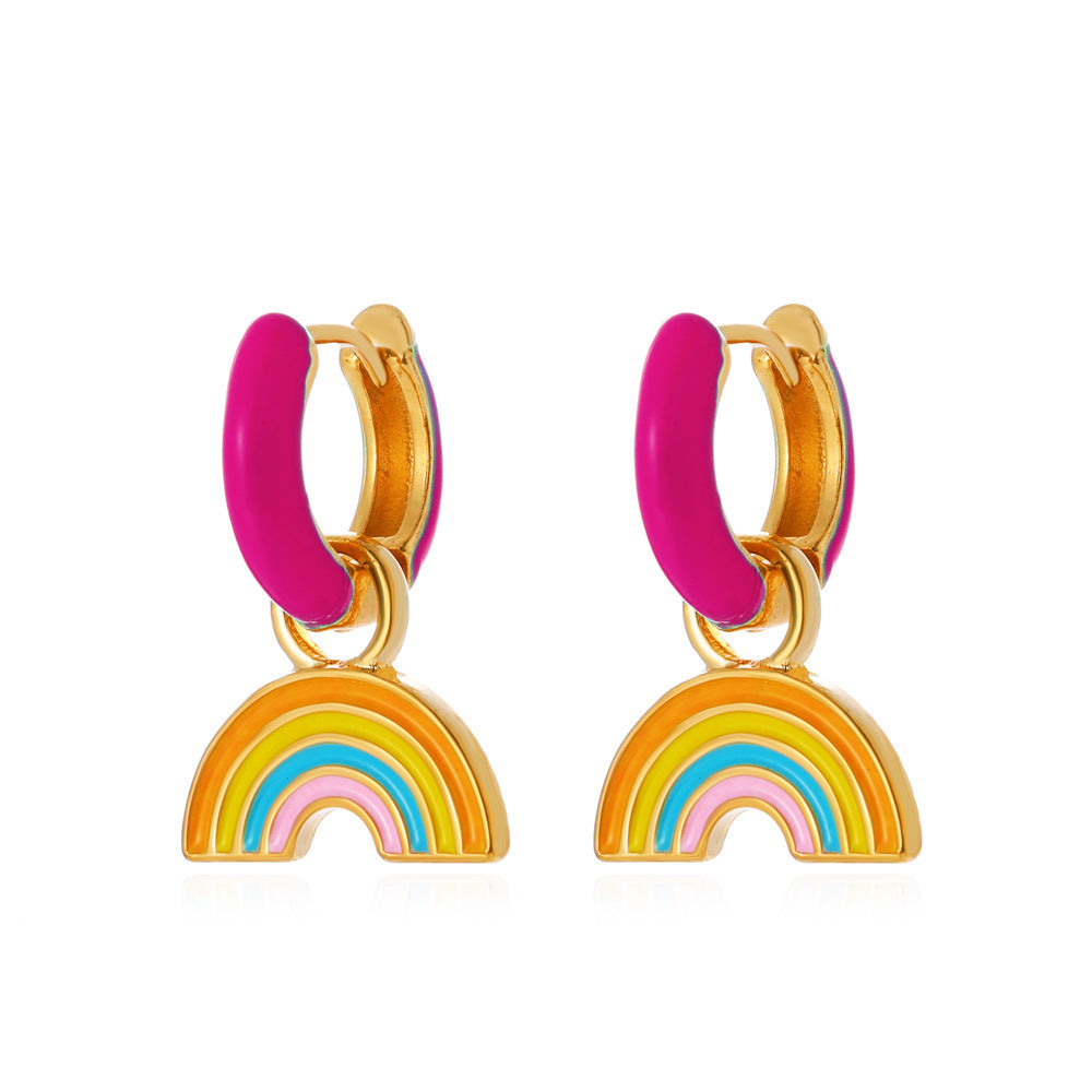 Wholesale  color drop oil C- shaped earrings