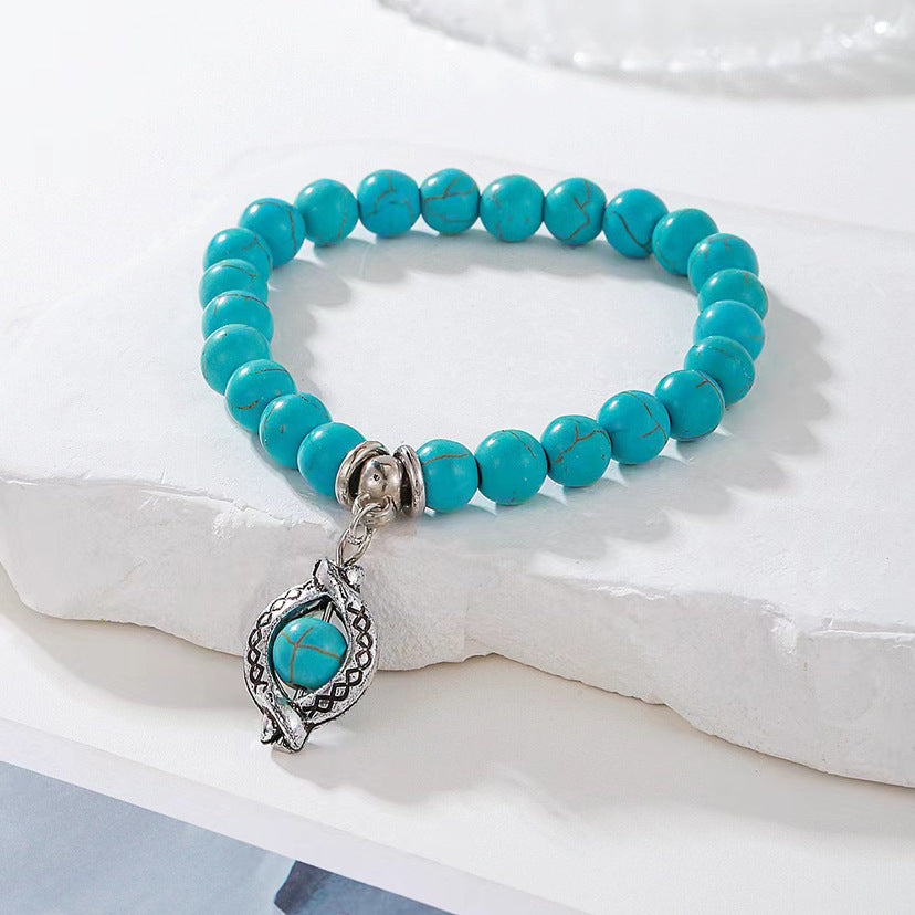 Wholesale Turquoise Beaded Bracelet Beach Turtle Design Travel Commemoration Gift