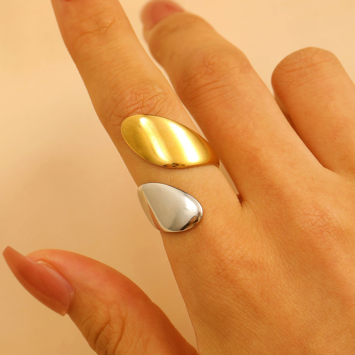 Wholesale Water Wave Open Hydraulic Stainless Steel Ring