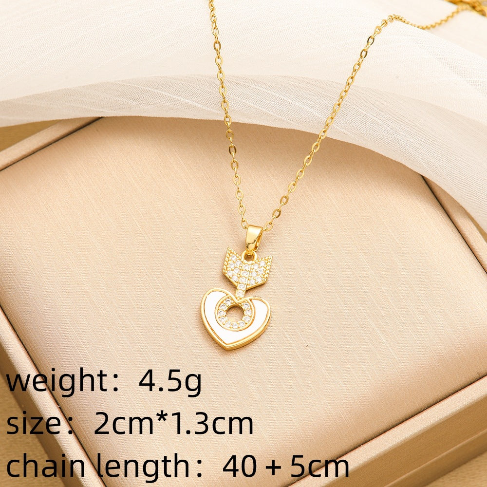 Wholesale Geometric Light Luxury Titanium Steel Clavicle Necklace Women' s Jewelry Accessory Gift