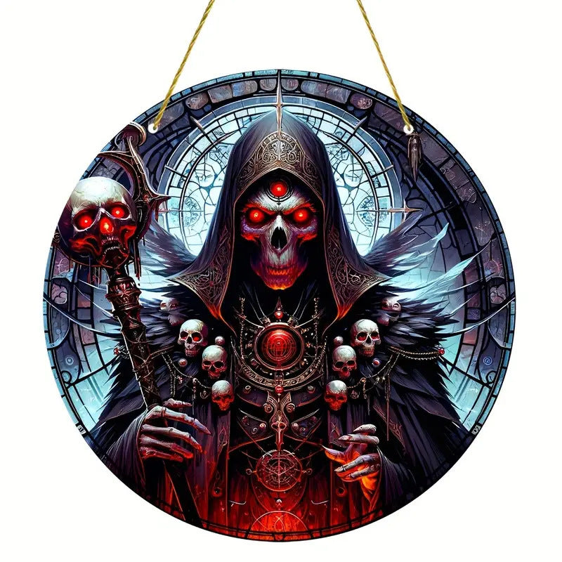 Wholesale  Haunted House Party  Pumpkin Acrylic Round Plate Decoration