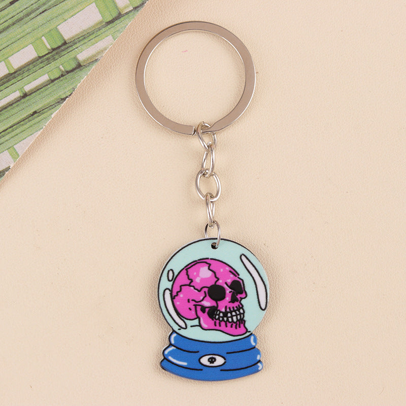 Wholesale Skull Love Claw Breaking Acrylic Keychain