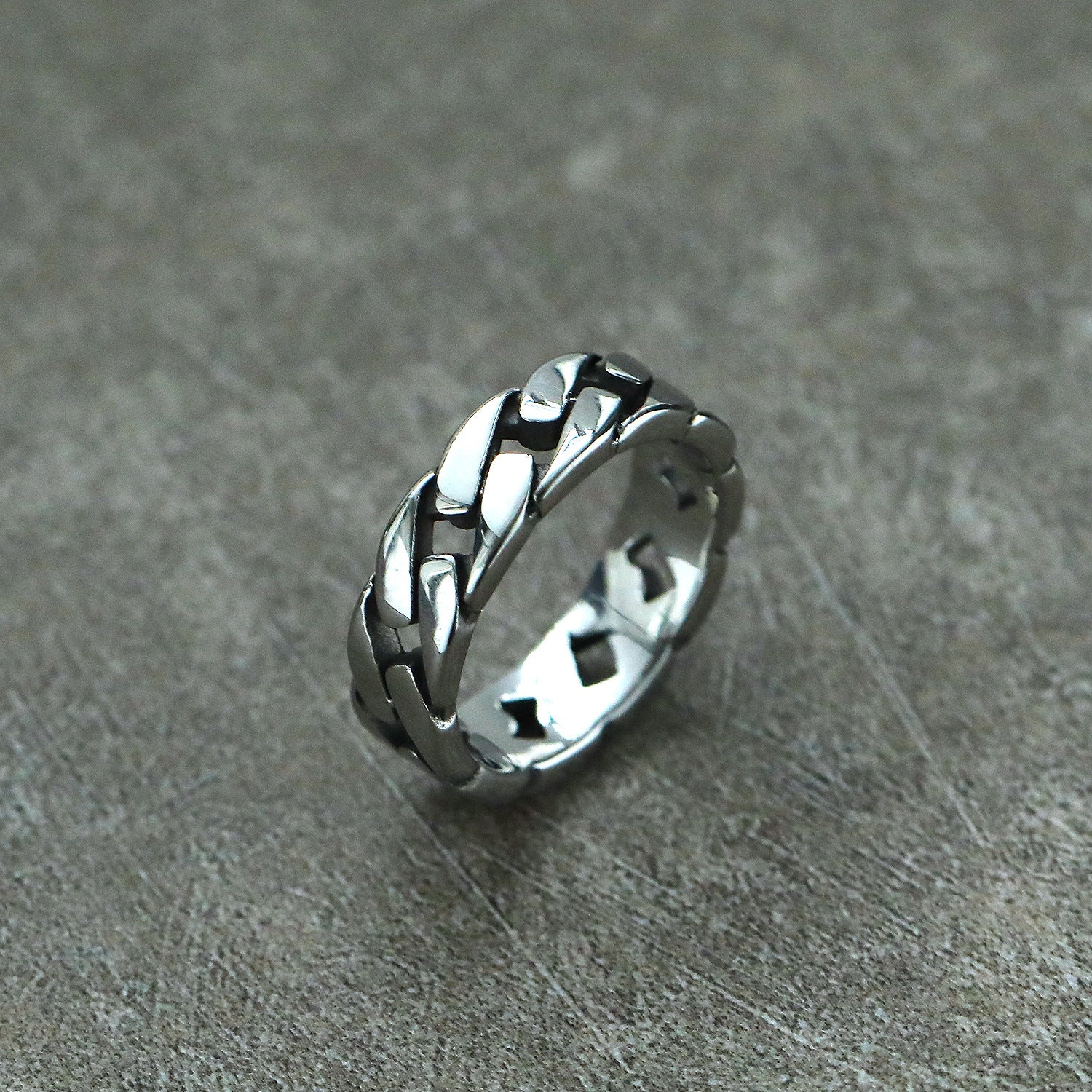 Wholesale Titanium Steel Ring Men's Stainless Steel Chain Ring ACC-RS-Hait005