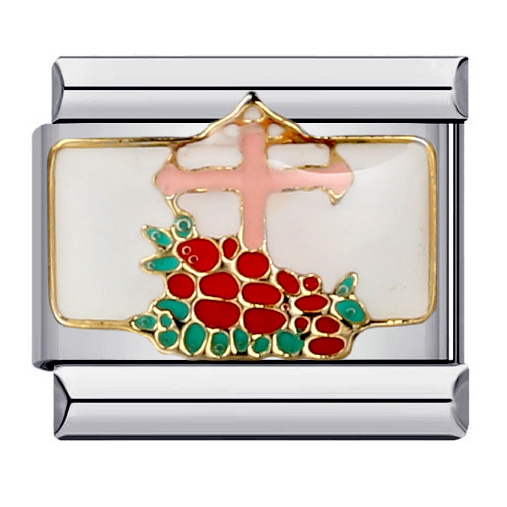 Wholesale Italian Charm Bracelet 9mm DIY Splicing Removable Religious Element Stainless Steel Composable Bracelet