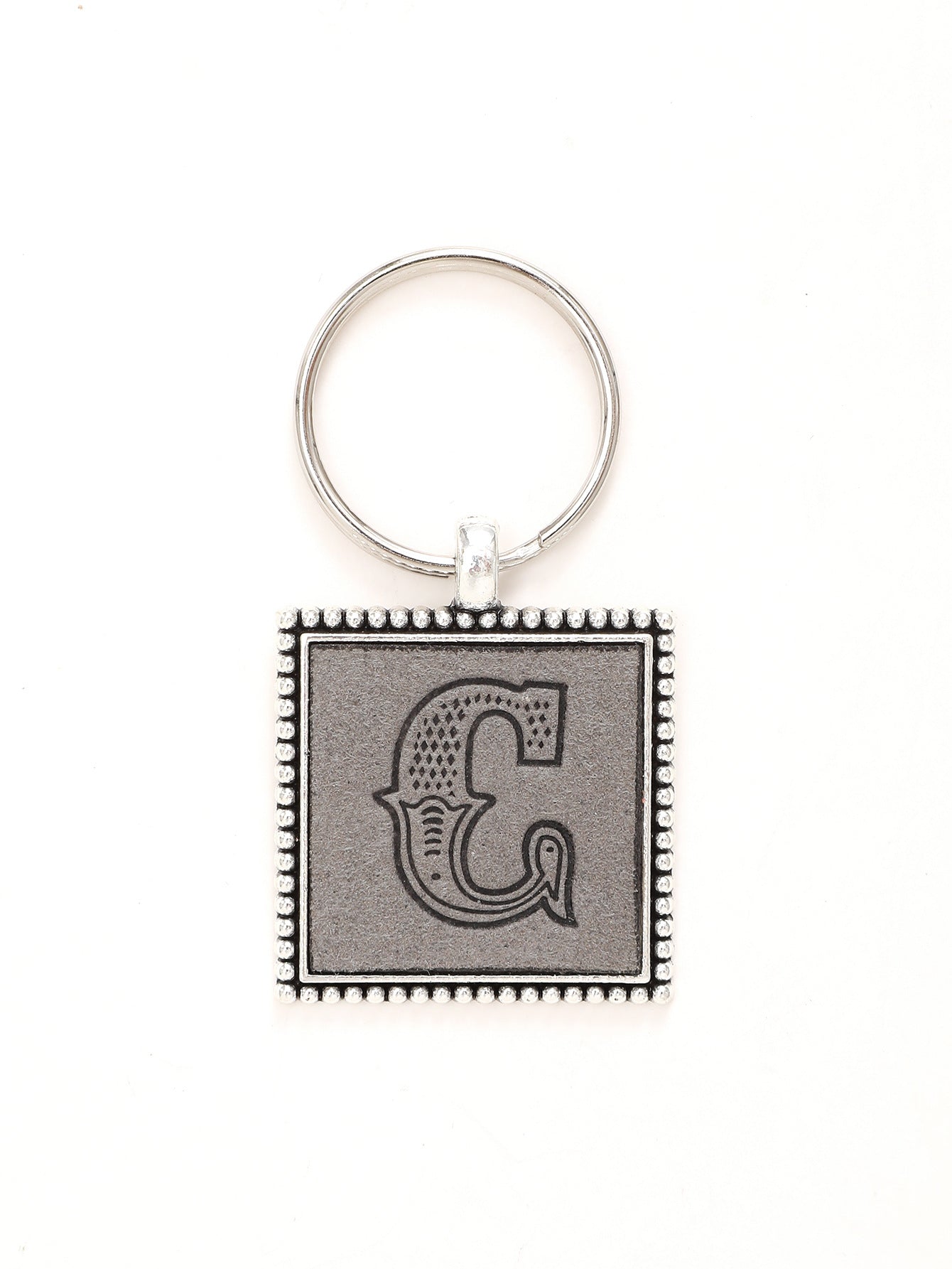 Wholesale 26 Letters Leather Embossed Keychain