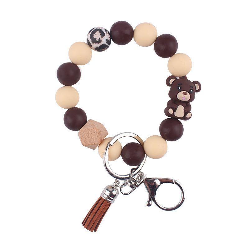 Wholesale Cartoon Three-dimensional Bear Silicone Keychain