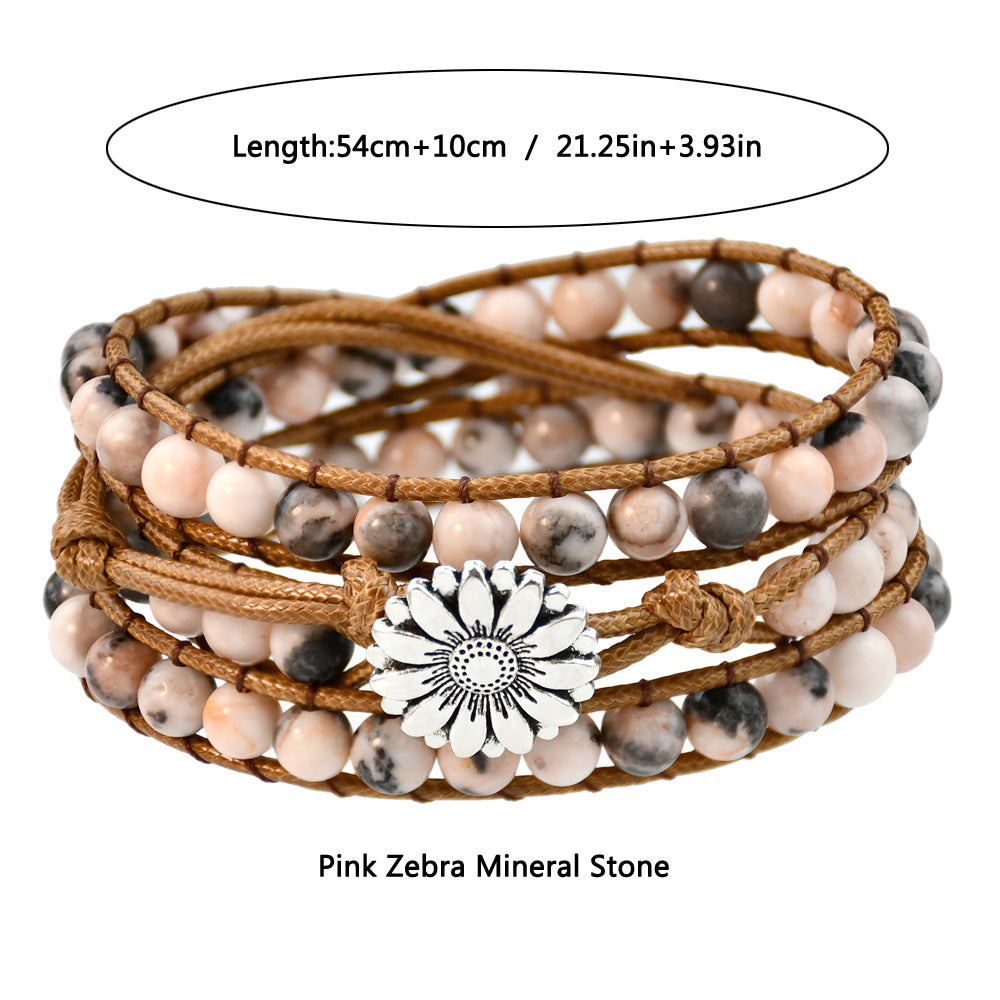 Wholesale Natural Stone Beaded Multi-layer Braided Bracelet ACC-BT-Youf001